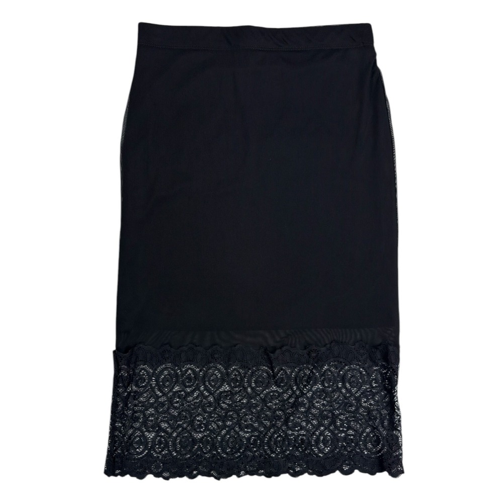 Potter's Pot Lace Trim Mesh Pencil Skirt S Black Romantic Coquette Whimsigoth